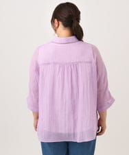 OLBID45099 eur3(エウルキューブ) 【WEB先行販売】【大きいサイズ】バックギャザーシャツ ラベンダー
