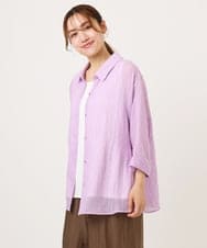 OLBID45099 eur3(エウルキューブ) 【WEB先行販売】【大きいサイズ】バックギャザーシャツ ラベンダー