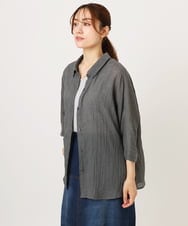 OLBID45099 eur3(エウルキューブ) 【WEB先行販売】【大きいサイズ】バックギャザーシャツ ダークグレー