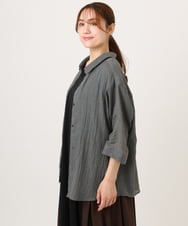 OLBID45099 eur3(エウルキューブ) 【大きいサイズ】バックギャザーシャツ ダークグレー