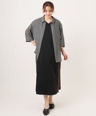 OLBID45099 eur3(エウルキューブ) 【大きいサイズ】バックギャザーシャツ ダークグレー