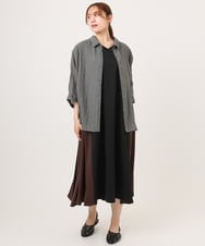 OLBID45099 eur3(エウルキューブ) 【大きいサイズ】バックギャザーシャツ ダークグレー
