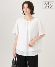 OLBID46089 eur3(エウルキューブ) 【大きいサイズ/11号サイズあり】2WAYタックブラウス ホワイト