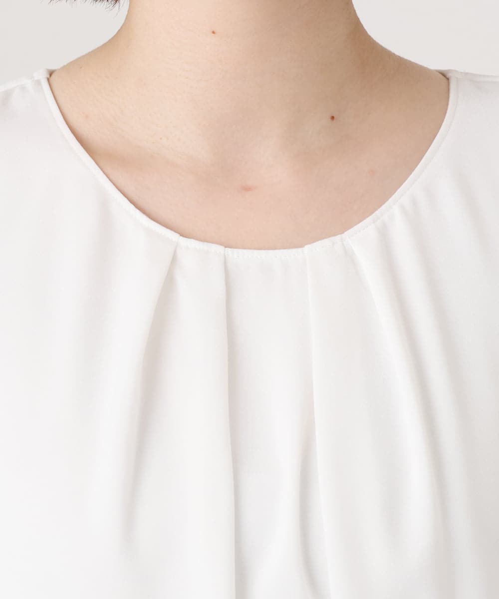 OLBID46089 eur3(エウルキューブ) 【WEB先行販売】【大きいサイズ/11号サイズあり】2WAYタックブラウス ホワイト