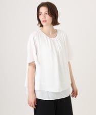 OLBID46089 eur3(エウルキューブ) 【WEB先行販売】【大きいサイズ/11号サイズあり】2WAYタックブラウス ホワイト