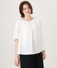 OLBID46089 eur3(エウルキューブ) 【WEB先行販売】【大きいサイズ/11号サイズあり】2WAYタックブラウス ホワイト