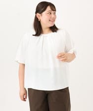 OLBID46089 eur3(エウルキューブ) 【WEB先行販売】【大きいサイズ/11号サイズあり】2WAYタックブラウス ホワイト