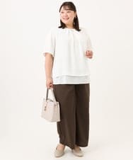 OLBID46089 eur3(エウルキューブ) 【WEB先行販売】【大きいサイズ/11号サイズあり】2WAYタックブラウス ホワイト