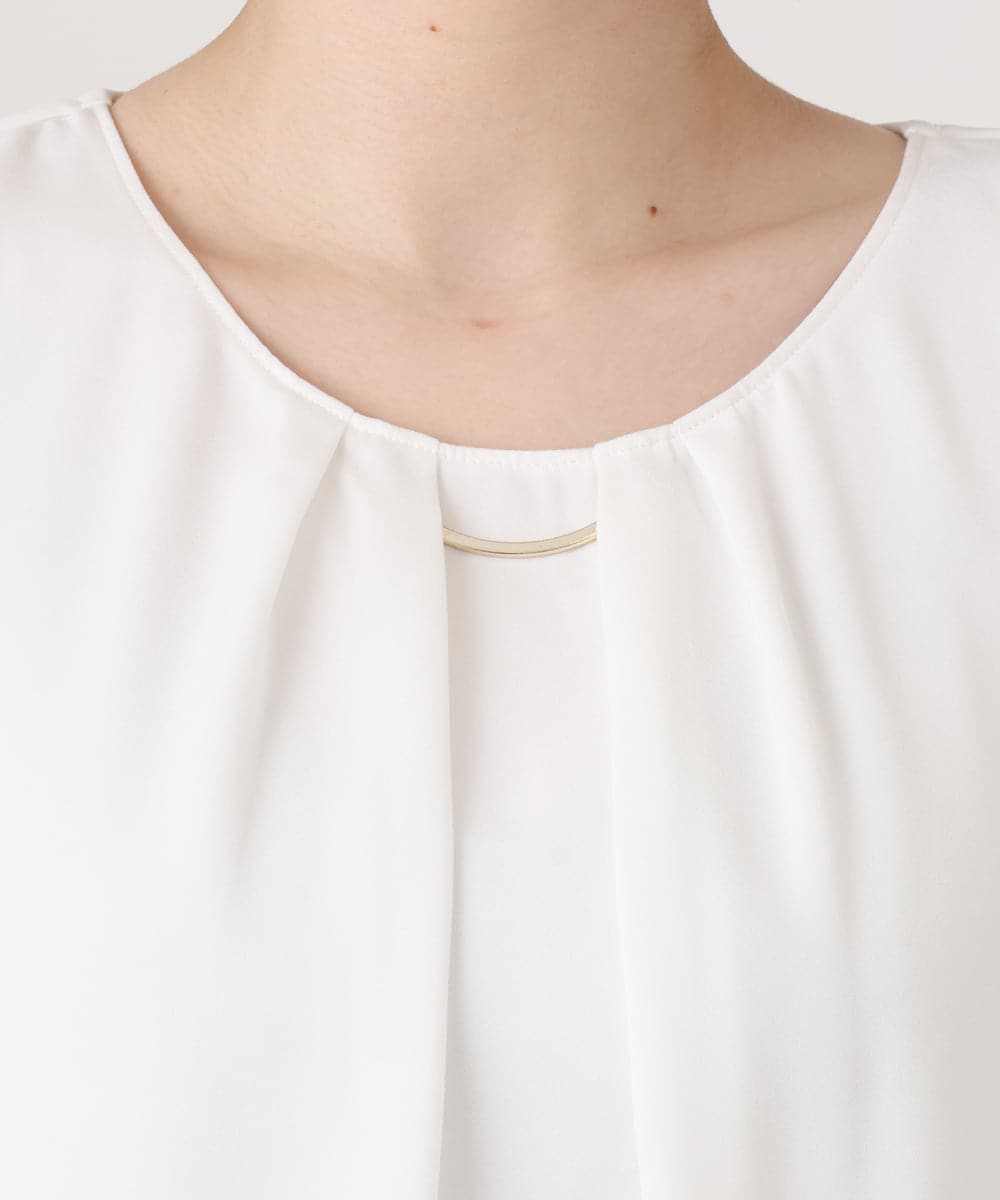 OLBID46089 eur3(エウルキューブ) 【WEB先行販売】【大きいサイズ/11号サイズあり】2WAYタックブラウス ホワイト