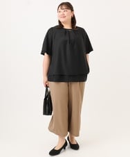 OLBID46089 eur3(エウルキューブ) 【WEB先行販売】【大きいサイズ/11号サイズあり】2WAYタックブラウス ブラック