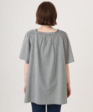 OLBID47089 eur3(エウルキューブ) 【WEB先行販売】【大きいサイズ/速乾】ギンガムチェックシャーリングブラウス ホワイト