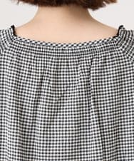OLBID47089 eur3(エウルキューブ) 【WEB先行販売】【大きいサイズ/速乾】ギンガムチェックシャーリングブラウス ホワイト
