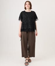 OLBID48119 eur3(エウルキューブ) 【大きいサイズ】エンブロイダリーレースベスト ブラック