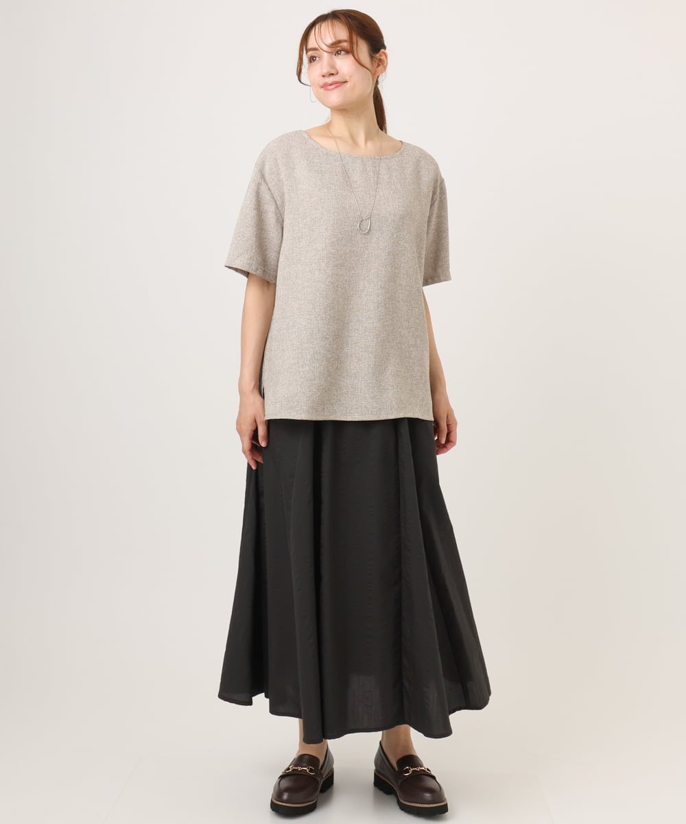OLBID49099 eur3(エウルキューブ) 【大きいサイズ】麻調ツイードトップス ベージュ