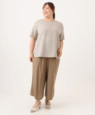 OLBID49099 eur3(エウルキューブ) 【WEB先行販売】【大きいサイズ】麻調ツイードトップス ベージュ