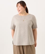 OLBID49099 eur3(エウルキューブ) 【大きいサイズ】麻調ツイードトップス ベージュ