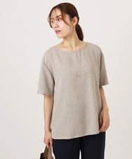 OLBID49099 eur3(エウルキューブ) 【WEB先行販売】【大きいサイズ】麻調ツイードトップス ベージュ