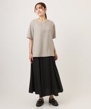 OLBID49099 eur3(エウルキューブ) 【WEB先行販売】【大きいサイズ】麻調ツイードトップス ベージュ