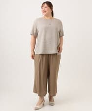 OLBID49099 eur3(エウルキューブ) 【大きいサイズ】麻調ツイードトップス ベージュ