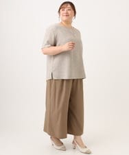 OLBID49099 eur3(エウルキューブ) 【大きいサイズ】麻調ツイードトップス ベージュ