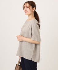OLBID49099 eur3(エウルキューブ) 【大きいサイズ】麻調ツイードトップス ベージュ