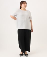 OLBID49099 eur3(エウルキューブ) 【大きいサイズ】麻調ツイードトップス ホワイト
