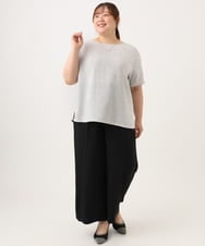 OLBID49099 eur3(エウルキューブ) 【大きいサイズ】麻調ツイードトップス ホワイト