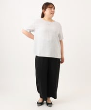 OLBID49099 eur3(エウルキューブ) 【WEB先行販売】【大きいサイズ】麻調ツイードトップス ホワイト