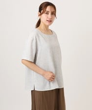 OLBID49099 eur3(エウルキューブ) 【WEB先行販売】【大きいサイズ】麻調ツイードトップス ホワイト
