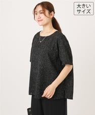 OLBID49099 eur3(エウルキューブ) 【大きいサイズ】麻調ツイードトップス ブラック