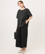 OLBID49099 eur3(エウルキューブ) 【大きいサイズ】麻調ツイードトップス ブラック