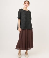 OLBID49099 eur3(エウルキューブ) 【大きいサイズ】麻調ツイードトップス ブラック