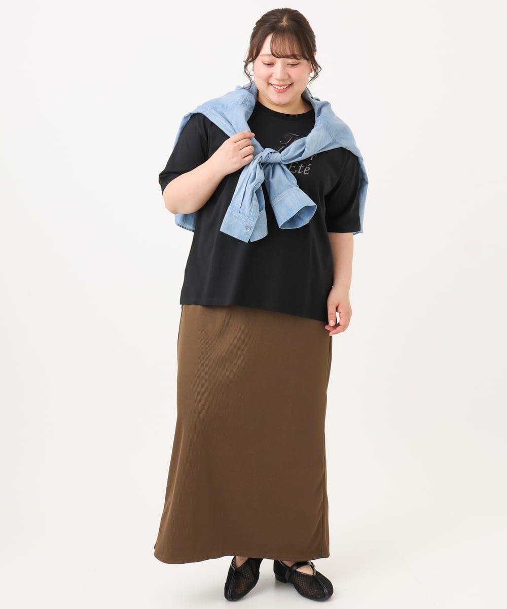 OLBID50139 eur3(エウルキューブ) 【大きいサイズ】シア―デニムシャツ ライトブルー