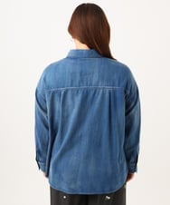 OLBID50139 eur3(エウルキューブ) 【大きいサイズ】シア―デニムシャツ ネイビー