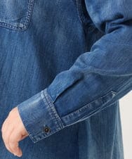 OLBID50139 eur3(エウルキューブ) 【大きいサイズ】シア―デニムシャツ ネイビー