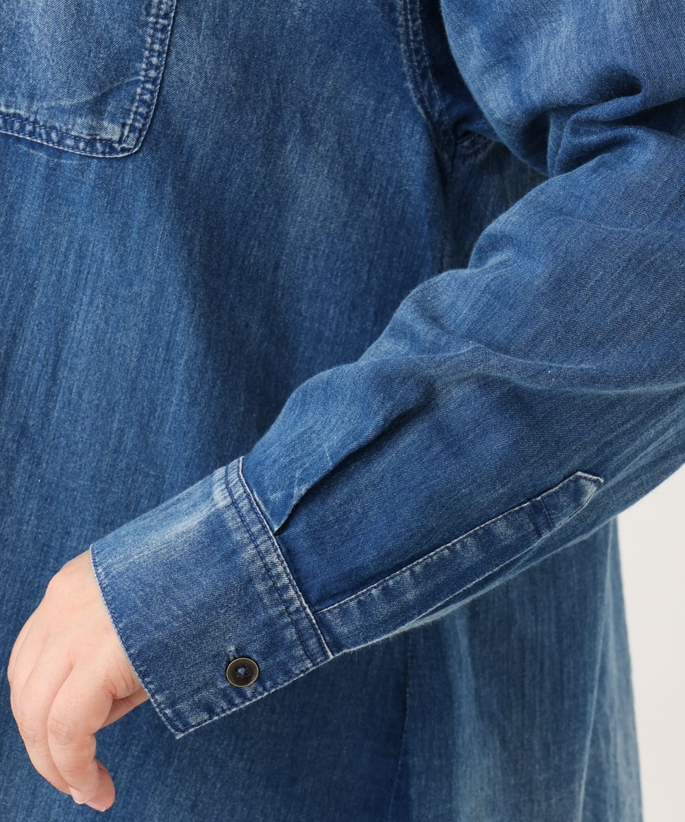 OLBID50139 eur3(エウルキューブ) 【大きいサイズ】シア―デニムシャツ ネイビー