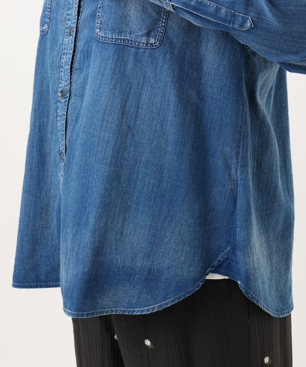 OLBID50139 eur3(エウルキューブ) 【大きいサイズ】シア―デニムシャツ ネイビー