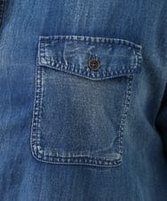 OLBID50139 eur3(エウルキューブ) 【大きいサイズ】シア―デニムシャツ ネイビー
