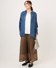 OLBID50139 eur3(エウルキューブ) 【大きいサイズ】シア―デニムシャツ ネイビー