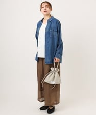 OLBID50139 eur3(エウルキューブ) 【大きいサイズ】シア―デニムシャツ ネイビー