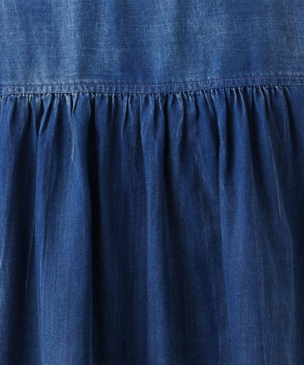 OLBID51149 eur3(エウルキューブ) 【大きいサイズ】ノーカラーシア―デニムシャツ ネイビー