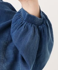 OLBID51149 eur3(エウルキューブ) 【大きいサイズ】ノーカラーシア―デニムシャツ ネイビー