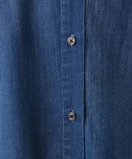 OLBID51149 eur3(エウルキューブ) 【大きいサイズ】ノーカラーシア―デニムシャツ ネイビー