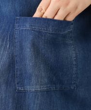 OLBID51149 eur3(エウルキューブ) 【大きいサイズ】ノーカラーシア―デニムシャツ ネイビー