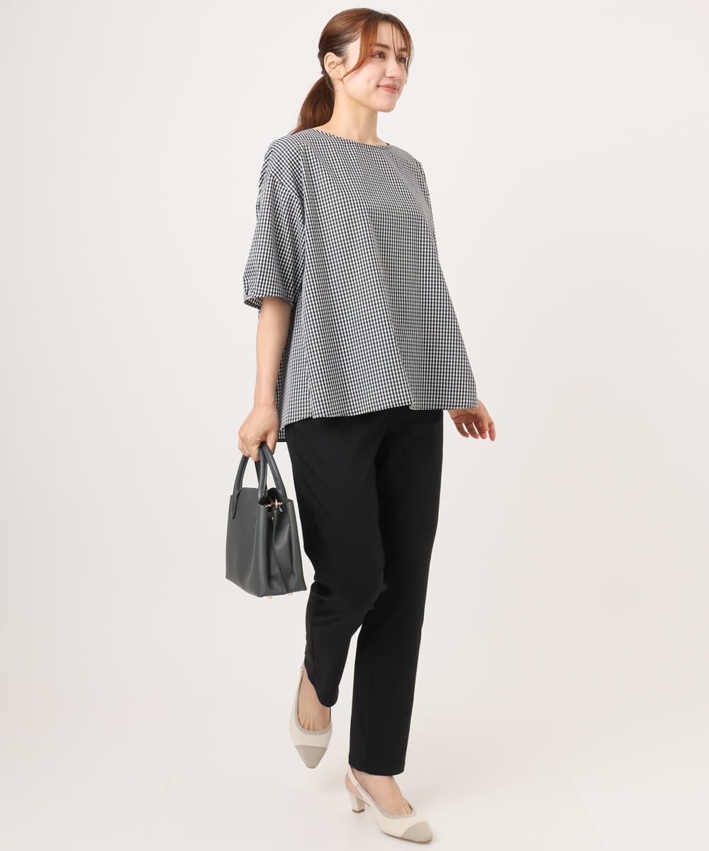 OLBID52089 eur3(エウルキューブ) 【大きいサイズ】5分袖タックブラウス ホワイト