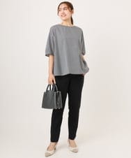 OLBID52089 eur3(エウルキューブ) 【大きいサイズ】5分袖タックブラウス ホワイト