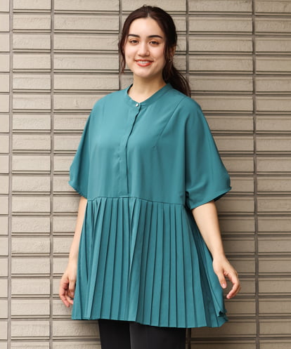 OLBIP36090 eur3 【大きいサイズ】プリーツチュニック