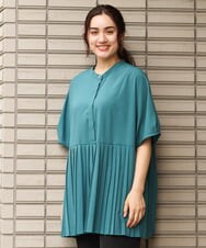 OLBIP36090 eur3(エウルキューブ) 【大きいサイズ】プリーツチュニック グリーン(35)
