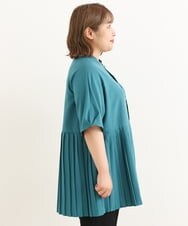 OLBIP36090 eur3(エウルキューブ) 【大きいサイズ】プリーツチュニック グリーン(35)
