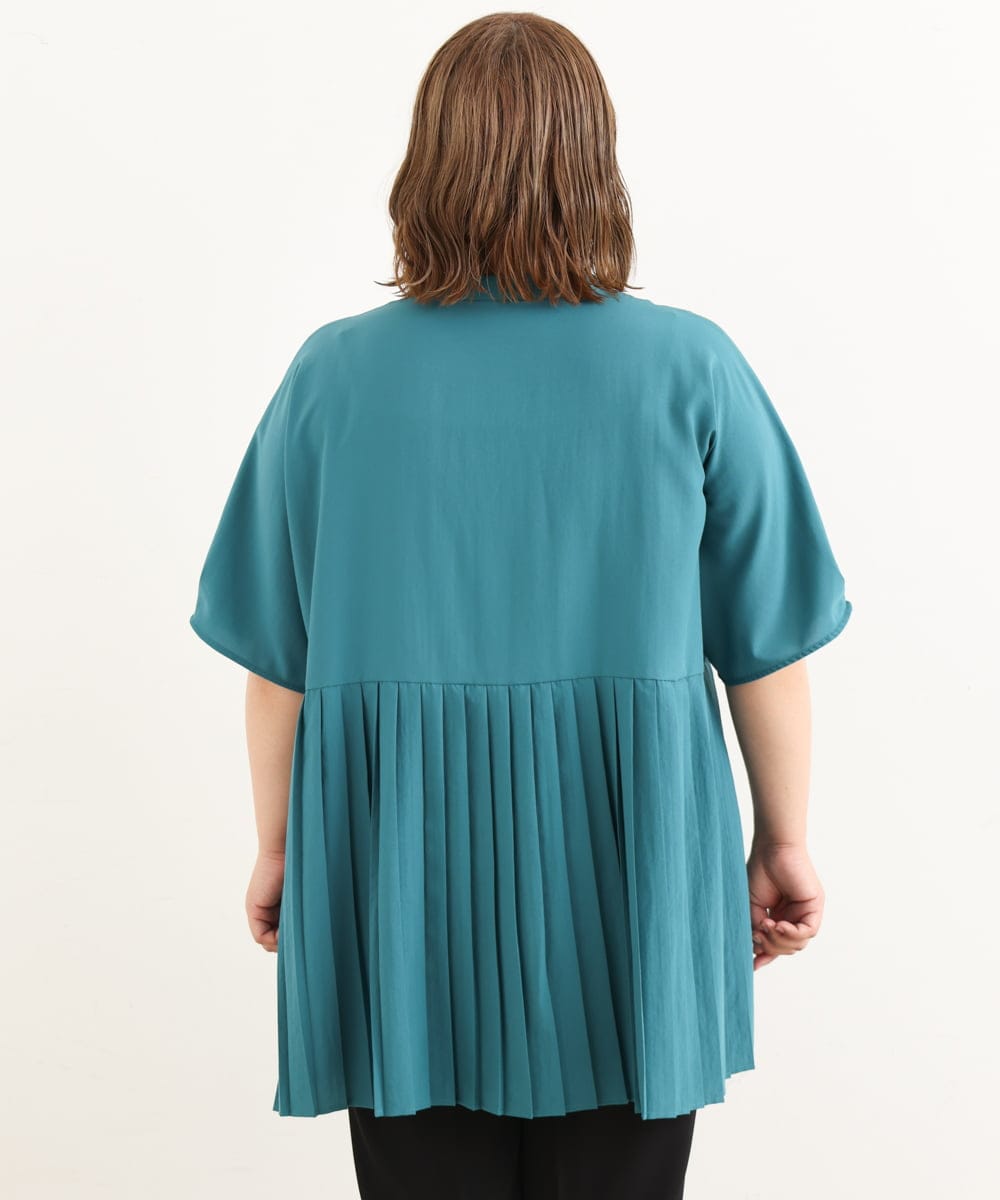 OLBIP36090 eur3(エウルキューブ) 【大きいサイズ】プリーツチュニック グリーン(35)